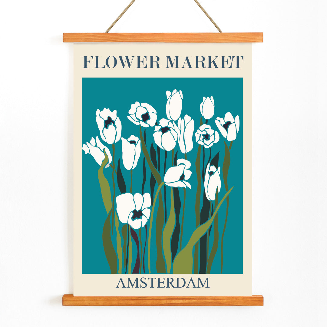 , with wooden magnetic frame on white background