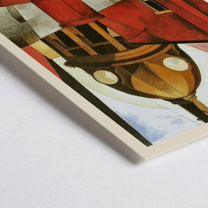 Closeup detail of Welcome to Our City by Charles Demuth poster featuring abstract urban architecture and geometric design elements