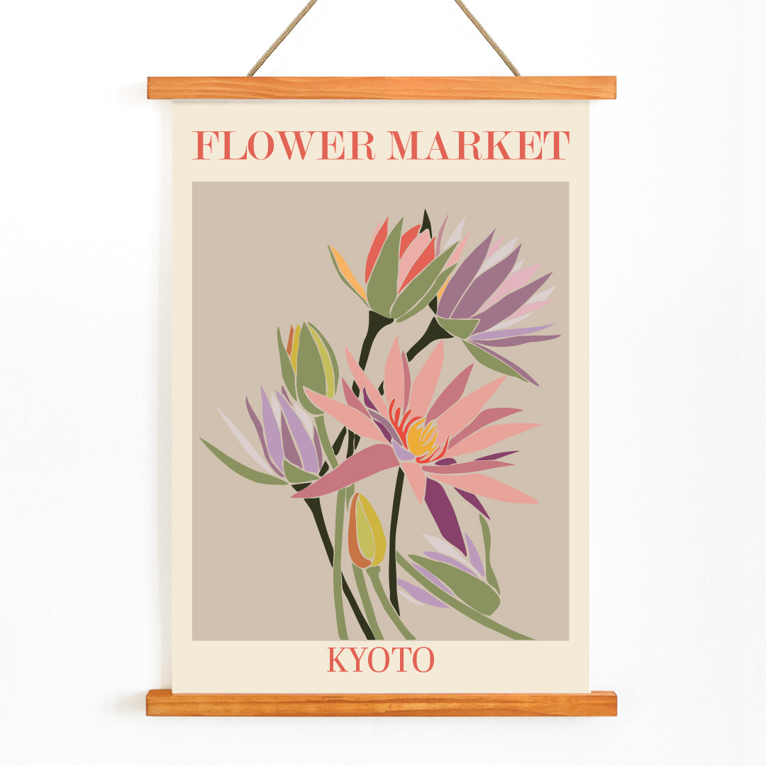 , with wooden magnetic frame on white background