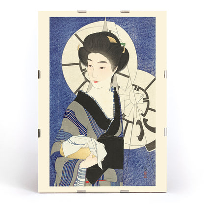 , framed and displayed in modern living room decor