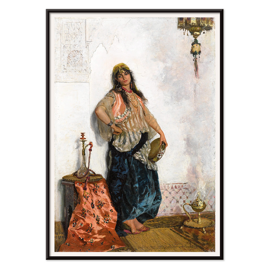 , with black aluminium frame on white background